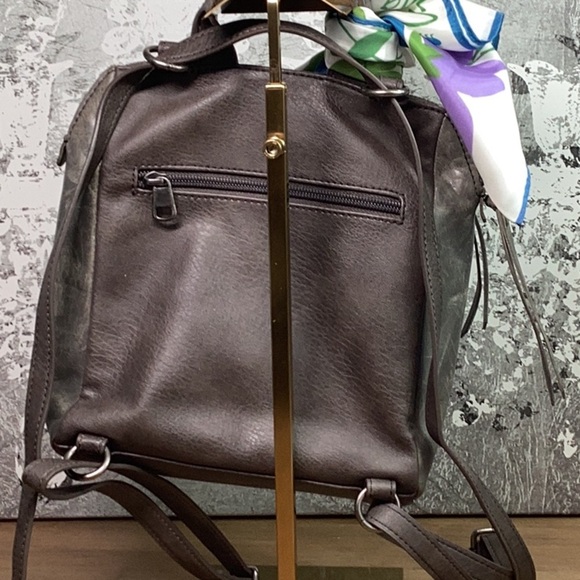 The Sak Leather Gray/ Green Embossed Leather Backpack - Picture 4 of 11